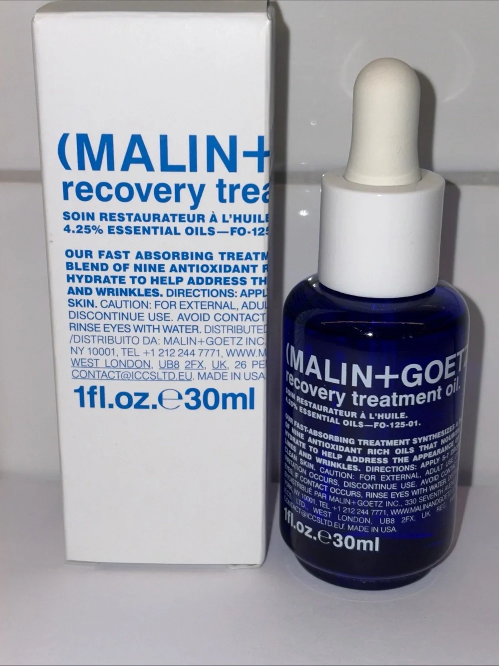 MALIN+GOETZ Recovery Treatment Oil - Blue & White Dropper Bottle